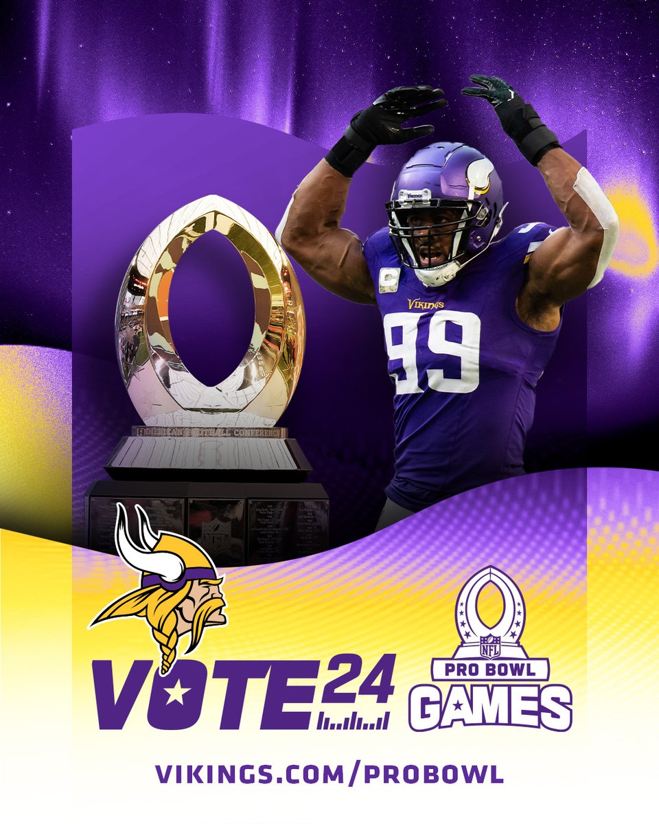 Minnesota Vikings (@vikings) on Twitter photo Votes now count 2x!
Repost to #ProBowlVote
<a href="/DHunt94_TX/">D Hunt™</a>
@DWonnum
<a href="/P_jones9/">Patrick Jones II</a>
<a href="/horribleharry99/">Harrison Phillips</a>
<a href="/JBullard90/">Jonathan Bullard</a>
<a href="/ivan_pacejr/">IVAN PACE JR</a>
<a href="/JordanHicks/">Jordan Hicks</a>
@HarriSmith22
<a href="/Cambeezy_/">Camryn Bynum</a>
<a href="/NoExcuses_23/">Joshua Metellus</a>
<a href="/byronmurphy/">Byron Murphy JR</a>
<a href="/AkaylebEvans/">Akayleb Evans</a> Votes now count 2x!
Repost to #ProBowlVote
<a href="/DHunt94_TX/">D Hunt™</a>
@DWonnum
<a href="/P_jones9/">Patrick Jones II</a>
<a href="/horribleharry99/">Harrison Phillips</a>
<a href="/JBullard90/">Jonathan Bullard</a>
<a href="/ivan_pacejr/">IVAN PACE JR</a>
<a href="/JordanHicks/">Jordan Hicks</a>
@HarriSmith22
<a href="/Cambeezy_/">Camryn Bynum</a>
<a href="/NoExcuses_23/">Joshua Metellus</a>
<a href="/byronmurphy/">Byron Murphy JR</a>
<a href="/AkaylebEvans/">Akayleb Evans</a>
