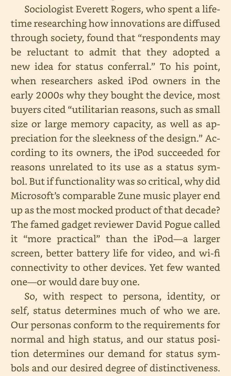 garrytan's tweet image. While the best consumer builders often are not themselves status conscious, they must be aware and capable of understanding status games in order to bring their creations to a society ruled by status games. 

(Excerpt from Status and Culture by W. David Marx)