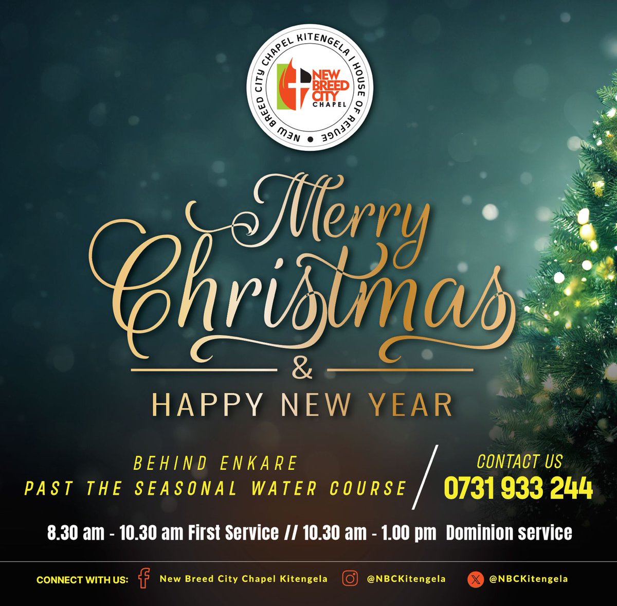 NBCKitengela's tweet photo. From New Breed Kite and its leadership, we take this time to wish you Happy holidays.

Remember: JESUS is the reason for the season. https://t.co/ocoMoVkKe7
