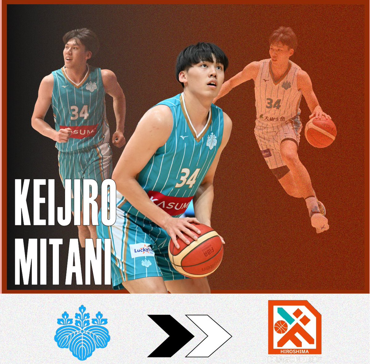 tsukubasket's tweet photo. この度、弊部より #34三谷桂司朗(@mitakei18 )が #広島ドラゴンフライズ(@HIROSHIMADFLIES  )に入団することが決定いたしました。応援よろしくお願いします。

#矻矻
#筑波大学男子バスケットボール部
#広島ドラゴンフライズ
#Bリーグ https://t.co/I883snddYi