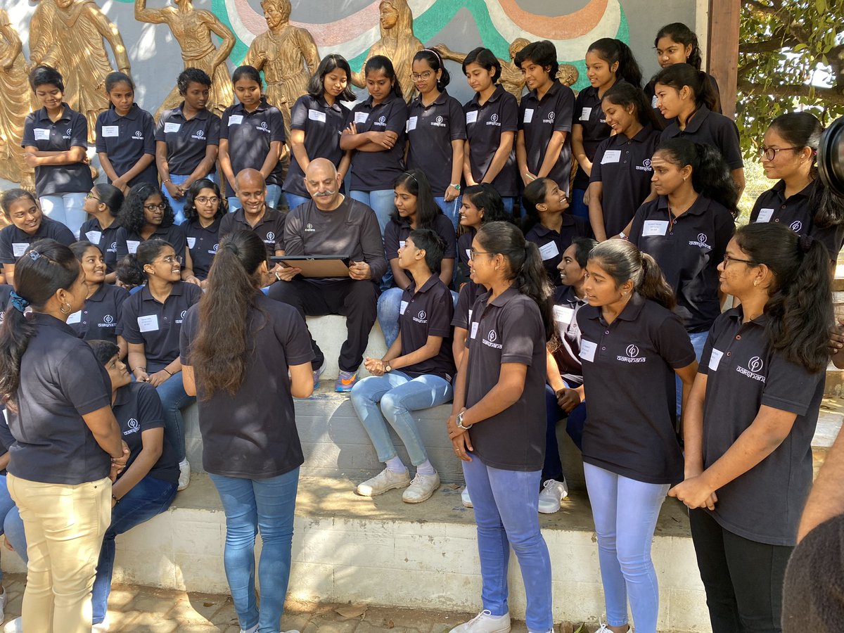 MohnishPabrai's tweet photo. A wonderful morning with the @DakshanaIndia Scholars at JNV Bengaluru Rural. All these bright young ladies will take the IIT Entrance Exams in 2025. https://t.co/AmRbYZqKVS