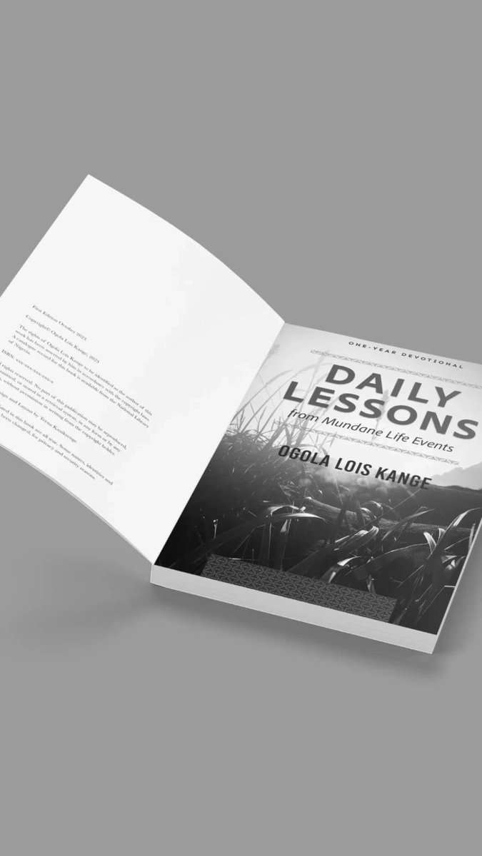 Loiskange's tweet photo. I did a thing! By the help of God.
My one year devotional 𝐃𝐚𝐢𝐥𝐲 𝐋𝐞𝐬𝐬𝐨𝐧𝐬 𝐟𝐫𝐨𝐦 𝐌𝐮𝐧𝐝𝐚𝐧𝐞 𝐋𝐢𝐟𝐞 𝐄𝐯𝐞𝐧𝐭𝐬 is now live. In Nigeria Preorder the paperback at https://t.co/0TVuT6qOaa 
Outside Nigeria, buy directly on Amazon https://t.co/x6bmZqTzag https://t.co/c8FbojyroF