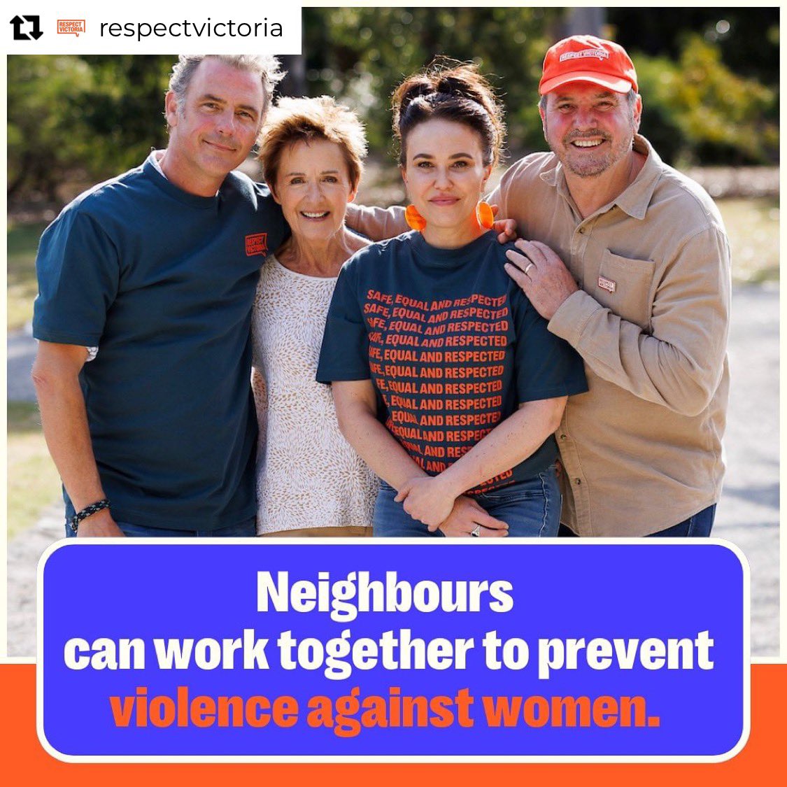 MissKymmie77's tweet photo. 🏠 Everybody needs good neighbours. 

One of Australia’s most beloved TV families reunited during the 16 Days of Activism to talk about what preventing violence can look like in our neighbourhoods.
#16daysofactivism2023 https://t.co/brpv5rUzzV