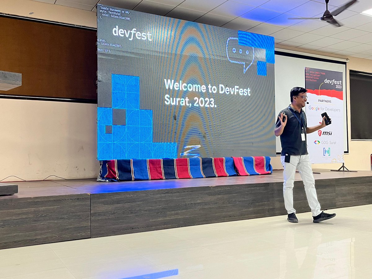 Nirmal Chhodvadiya (@nirmalpatel008) on Twitter photo 🎤 Ready to be inspired by the brilliant <a href="/sanjayvramani/">Sanjaykumar Ramani</a> at #DevFest! 🚀 Join us for a keynote that transcends boundaries, blending insights and passion. 🌟 Get ready to embark on a journey of tech wisdom! 👩💻👨💻 #GDGSurat #DevFestSurat23
<a href="/GDG_Surat/">Google Developers Group Surat #GDGSurat</a> 🎤 Ready to be inspired by the brilliant <a href="/sanjayvramani/">Sanjaykumar Ramani</a> at #DevFest! 🚀 Join us for a keynote that transcends boundaries, blending insights and passion. 🌟 Get ready to embark on a journey of tech wisdom! 👩💻👨💻 #GDGSurat #DevFestSurat23
<a href="/GDG_Surat/">Google Developers Group Surat #GDGSurat</a>