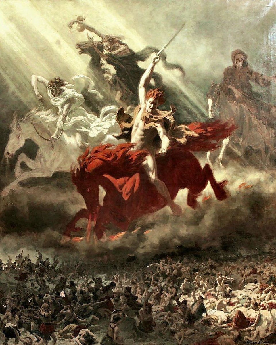 Parsifel1's tweet photo. THE  FOUR  HORSEMEN

Rev 6:1-8 https://t.co/xMU0jagAUx