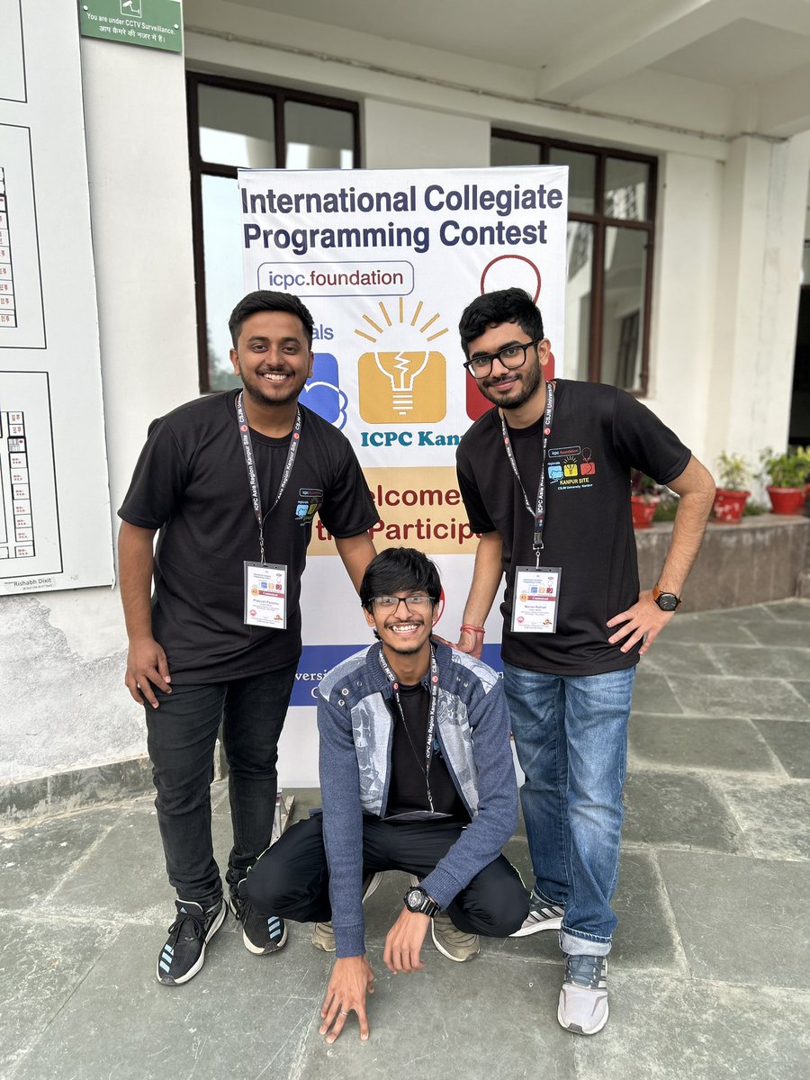pratyushp02's tweet photo. Had a great time participating in ICPC Kanpur Regionals with my teammates @MananRa55343093 and @IDontNeedIt77. Our team secured the 13th rank by solving 4 problems ✨

Angry Nerds for the win 🍻
Looking forward to ICPC Amritapuri 🫶 https://t.co/sZZTgyO3aV