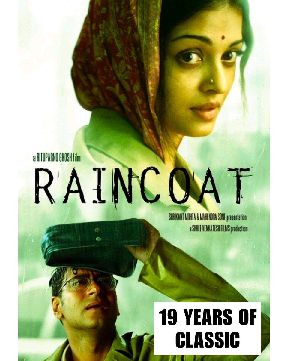 Rituparno Ghosh's National Award Winning Classic #Raincoat completes 19 years today.

A box office Disaster– Well, that doesn't hurt me but 7.7/10 at IMDb, that hurts maybe.

A piece of Bollywood's Lost Treasure ❤️

#19YearsOfRaincoat 

#rituparnoghosh #AjayDevgn #aishwaryarai