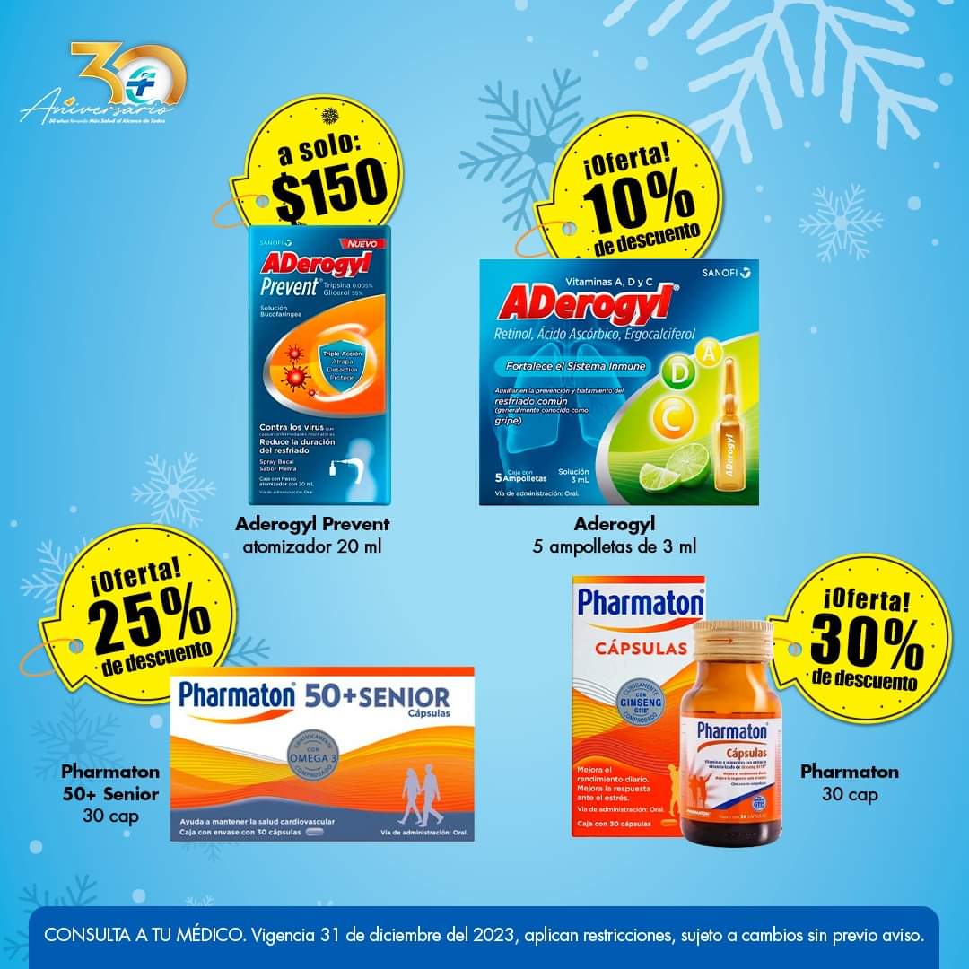TrechoInforma's tweet photo. 📢 ¡Súper *ofertas de #Farmapronto durante este mes de diciembre!
Te esperamos en sucursal #Taxco: Av. Plateros #168 (entre Ferretería La Unión y Bancomer). Tel: 📞 5532705704.

👀💙Mira el catálogo completo de las #prontofertas-> https://t.co/edznH9ZbCn

*Aplican restricciones. https://t.co/sLrSSVtQYx
