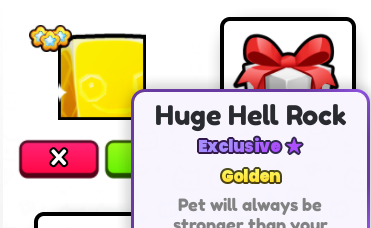 Golden Huge Hell Rock - collab giveaway with Mono! 🪨 (Pet Simulator 99)

To Enter:
1. Follow <a href="/TotoyGamingYT/">Totoy</a> and <a href="/MonoAsFact/">Mono</a> 
2. Like &amp; Retweet
3. Comment your username

🎉 Winner will be announced in 3 days!
#PetSimulator99 #PetSim99 #Giveaway
