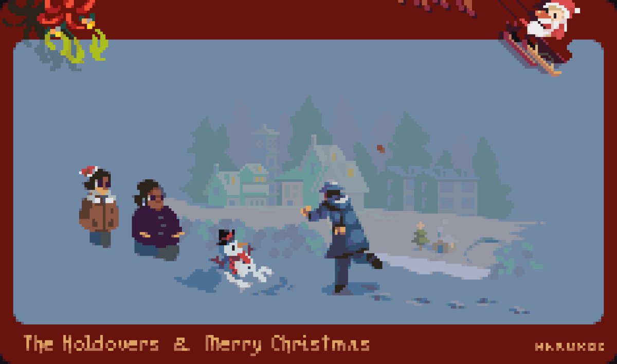wrtyen's tweet photo. The Holdovers &amp; Merry Christmas 

#pixelart #pixel #ドット絵 #TheHoldovers #像素画 https://t.co/7hZY81Kliy