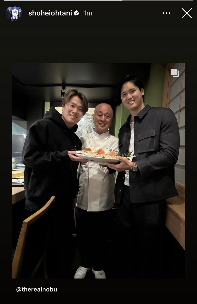 Shohei Ohtani and Yoshinobu Yamamoto went to Nobu together. Seems like the new Dodgers teammates are getting settled in nicely
