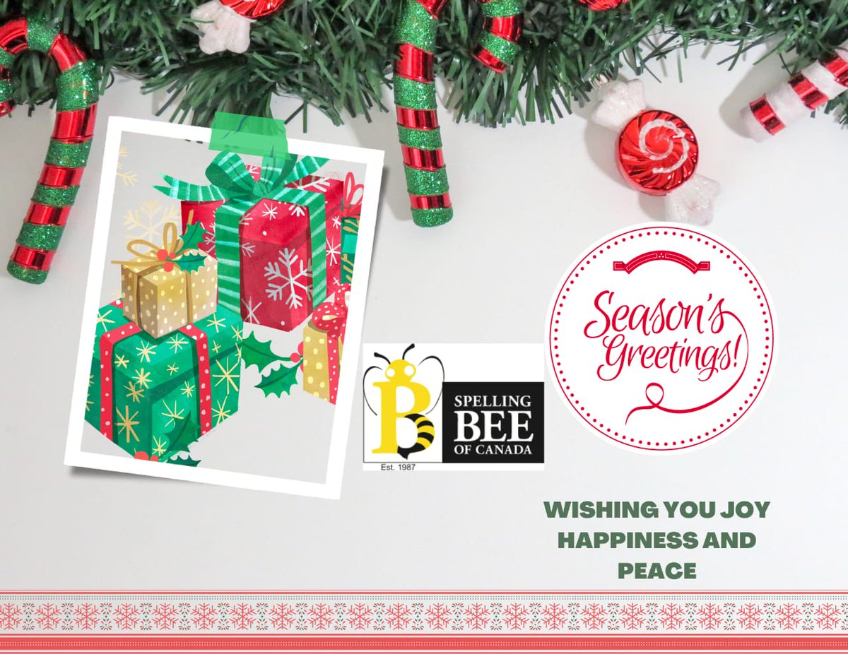 Spelling Bee of Canada wishes you a season that is merry and bright, filled with so much joy, happiness and peace.

We are sending you light ✨️✨️ and love ❤️ ❤️ 💙 💜 as we welcome a new year.

#seasonsgreetings 
#spellingbeeofcanada
