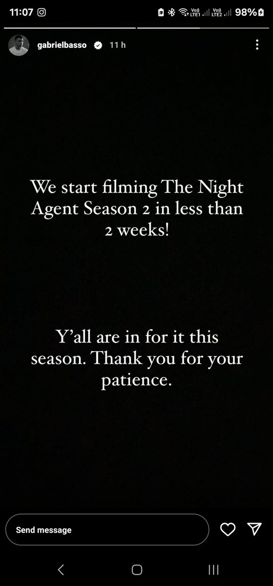 Yes! 

Grabriel Basso confirmed!

#TheNightAgent Season 02 is coming!!! 👏🏽