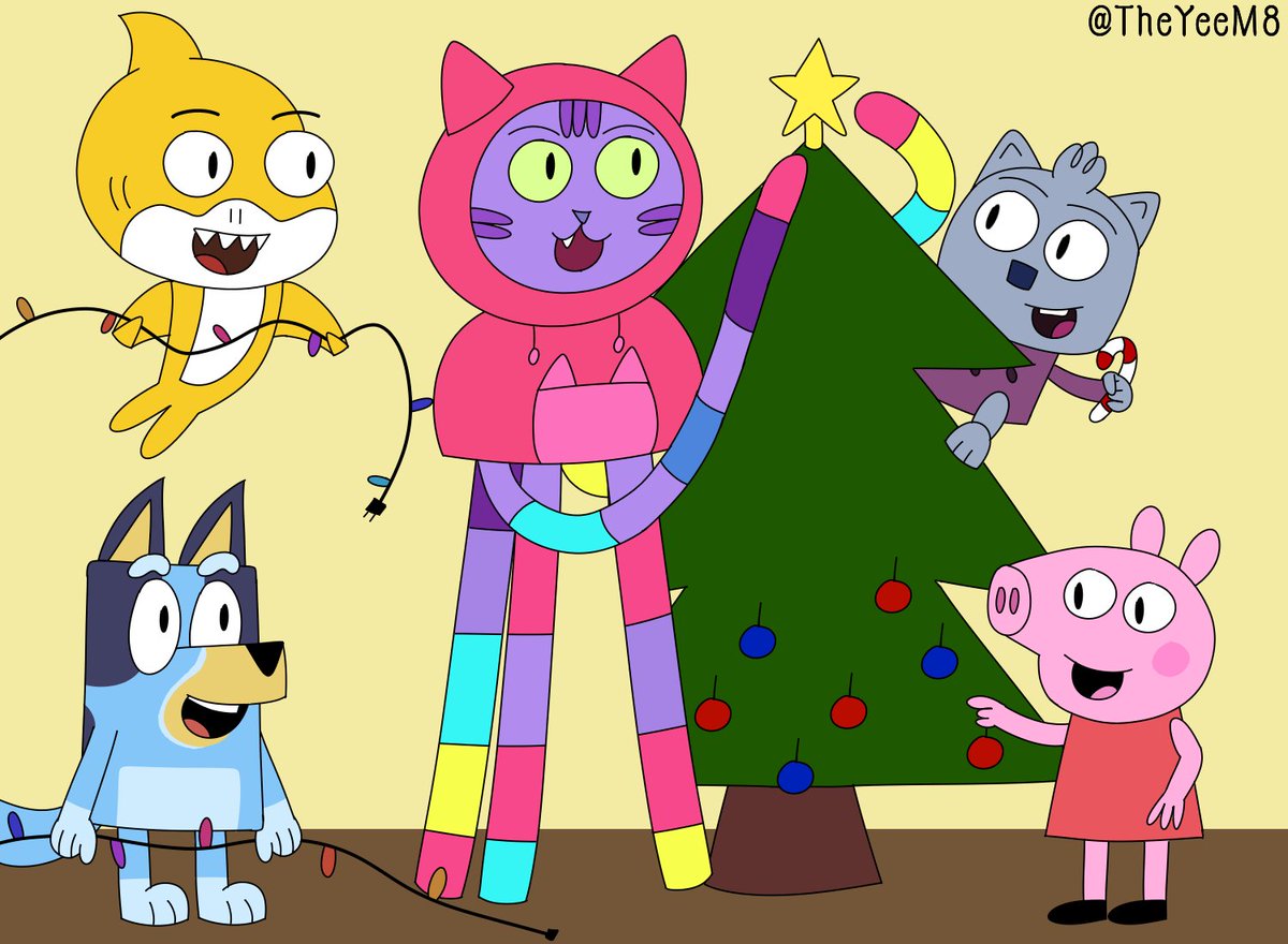 have a wonderful christmas and enjoy your gifts. #bluey #peppapig #gabbysdollhouse #babysharksbigshow #workitoutwombats #christmas #art #drawing #digitalart #illustration #digitaldrawing #fanart