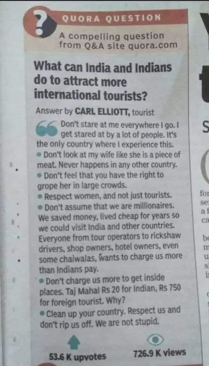 A foreigner has shared his experience as a tourist in India. 

Worth a read and comment.