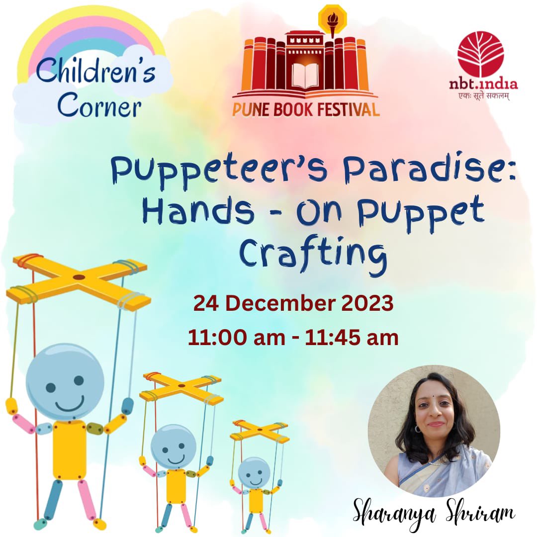 nbt_india's tweet photo. Join us now for an exciting puppet crafting session at #PuneBookFestival2023's Children Corner with Sharanya Shriram. Don't miss out – come and be part of the excitement!
#NBTIndia #PuneBookFest #Pune #kidsactivities https://t.co/WRDjrtoCYB