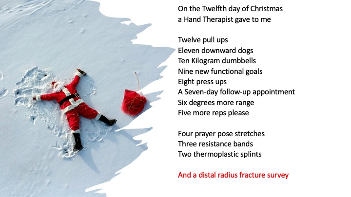 Catherine Rolls (@rolls_catherine) on Twitter photo Calling all therapists...do you treat patients with wrist fractures. Here is a nice quick survey to complete and retweet while eating your mince pies and waiting for santa.
qfreeaccountssjc1.az1.qualtrics.com/jfe/form/SV_br…
<a href="/emmaspellmanOT/">OTEmmaS💚</a> <a href="/tinajerosch/">Tina Jerosch-Herold</a> <a href="/CateAllen4/">Cate Allen (she/her)</a> <a href="/Fionapowell10/">Fiona Powell</a> <a href="/CRPSUK/">CRPS UK</a> <a href="/BAHTHandtherapy/">BAHT</a> Calling all therapists...do you treat patients with wrist fractures. Here is a nice quick survey to complete and retweet while eating your mince pies and waiting for santa.
qfreeaccountssjc1.az1.qualtrics.com/jfe/form/SV_br…
<a href="/emmaspellmanOT/">OTEmmaS💚</a> <a href="/tinajerosch/">Tina Jerosch-Herold</a> <a href="/CateAllen4/">Cate Allen (she/her)</a> <a href="/Fionapowell10/">Fiona Powell</a> <a href="/CRPSUK/">CRPS UK</a> <a href="/BAHTHandtherapy/">BAHT</a>