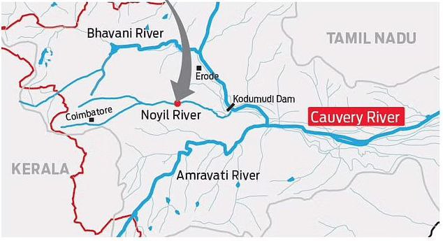 NOYYAL RIVER

🌳Its original name was Kanchinadi but changed later to the name of the place where it drains into the Kaveri River

🌳It rises from the Vellingiri hills in the Western Ghats in Tamil Nadu and drains into the Kaveri River
Noyyal joins with river Cauvery at Kodumudi