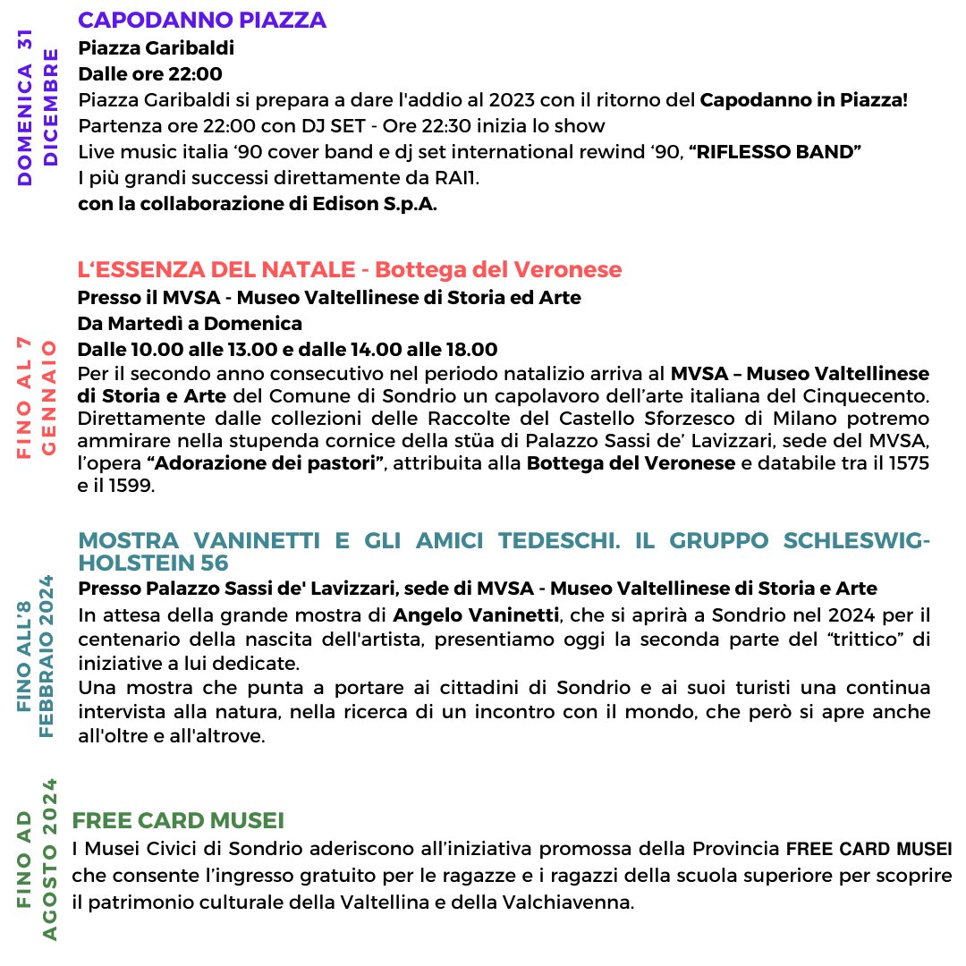 Non perdete gli eventi della prossima settimana in città 😁⤵