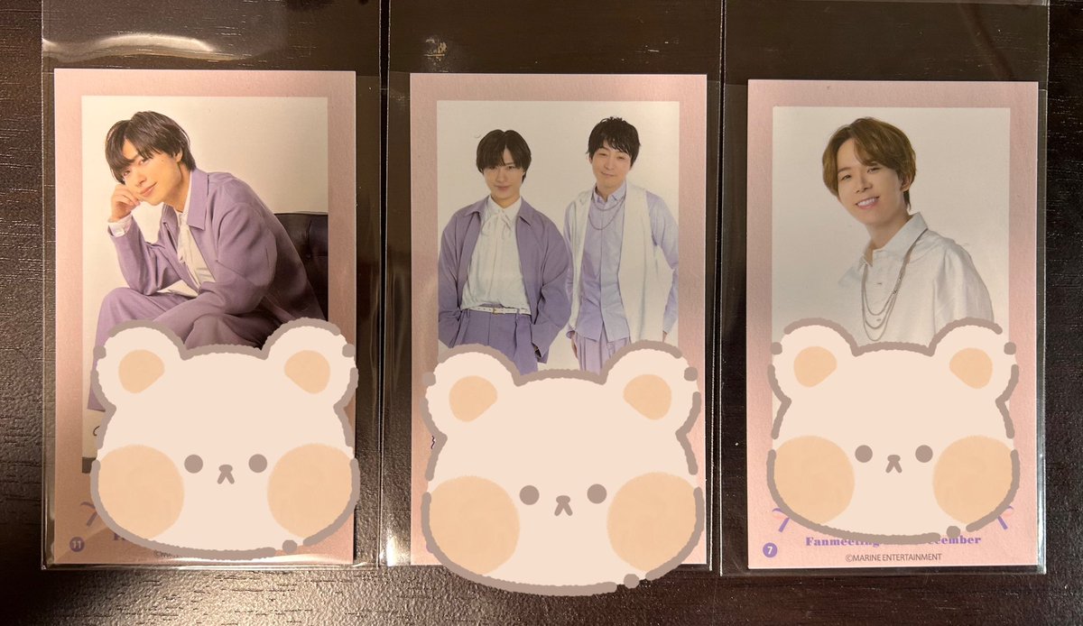 真夜中エンカウント ファンミーティング 
シークレットチェキ風カード
譲】画像1枚目→深町さん、高塚さん
     画像2枚目→深町さん、高塚さん、深町さん酒井さん2ショット (コメントあり)
 求】狩野さん
      狩野さん、高塚さん2ショット

・同種交換
・郵送での発送

お気軽にお声掛けください。