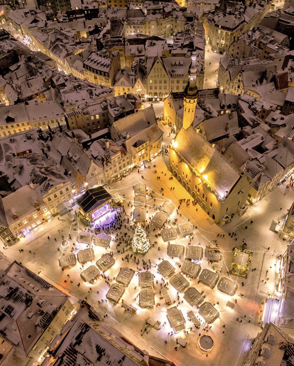 visegrad24's tweet photo. The Christmas market in Tallinn’s Old Town, Estonia.

🇪🇪 https://t.co/X267rQBnwF
