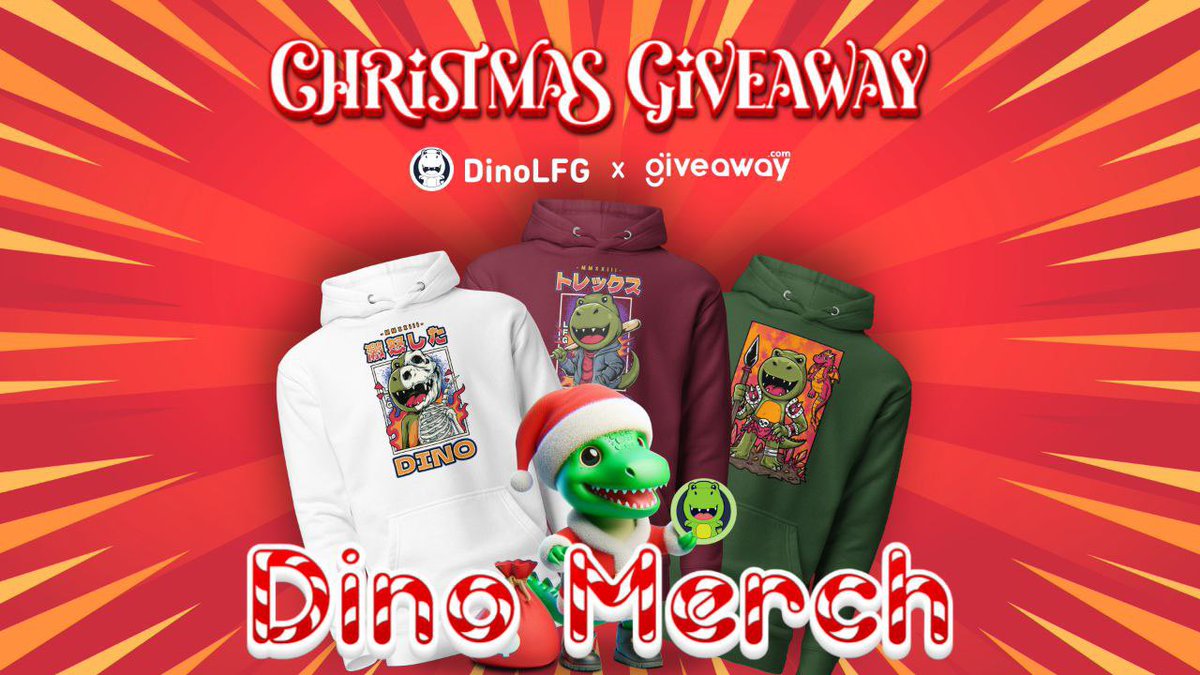 DinoLFG's tweet photo. Join our Christmas Giveaway for a chance to win exclusive DinoLFG Merch in collaboration with our partner @giveaway_hq. 🦖🎄

Delighted to receive free #Christmas marketing support from https://t.co/w52EVIfqfW!#giveaway

https://t.co/87IIqst59S https://t.co/NwGYzGXQDM