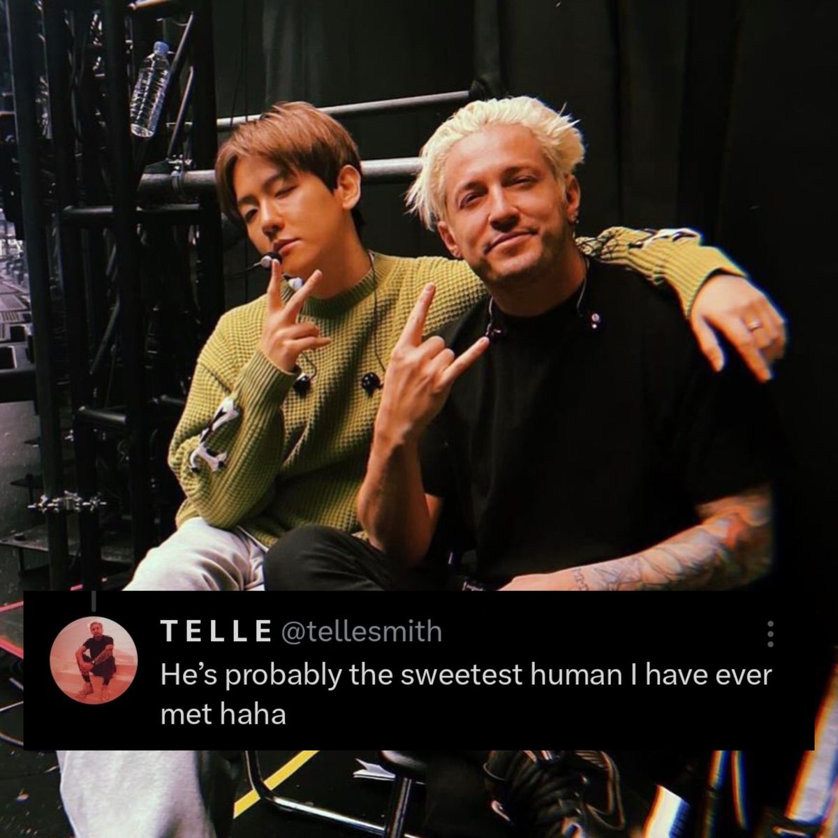 baekexoist's tweet photo. telle smith saying "he's probably the sweetest human i have ever met" proves once again that baekhyun really is the most amazing &amp; precious person on earth, who is loved instantly by everyone he meets ♡ loving someone as beautiful as baekhyun is really the best feeling ever :( https://t.co/0XIJA5lQY8