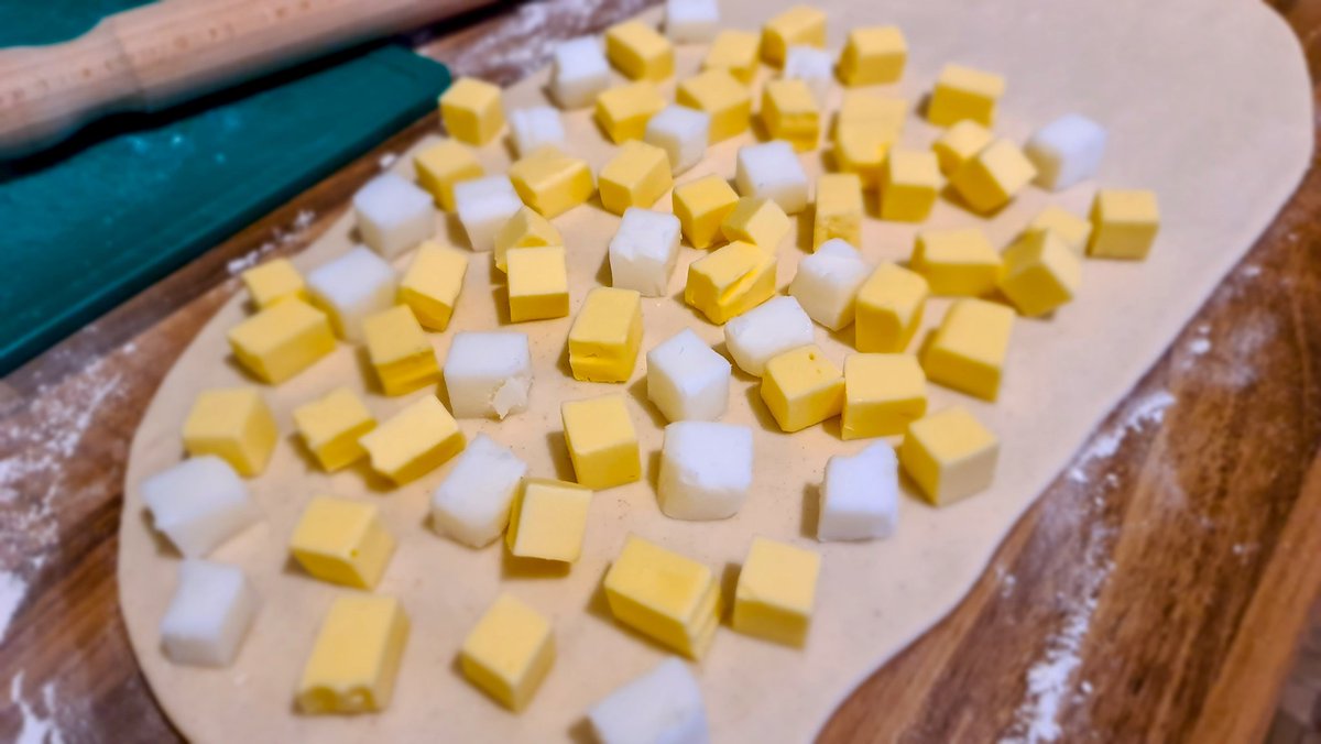 Best thing about Christmas. I get to stay in the kitchen and do what I love. Puff pastry on the way!