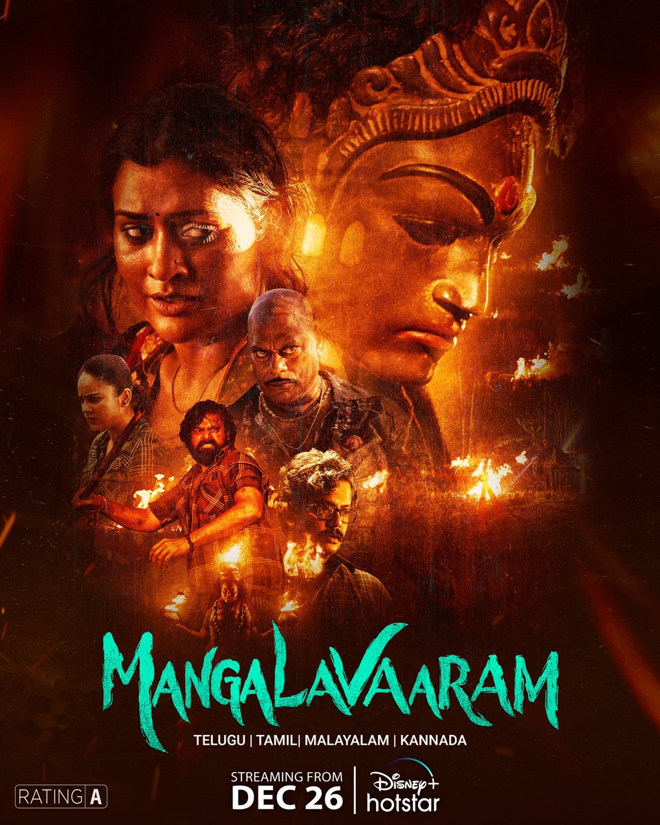 Telugu film #Mangalvaaram will premiere on Disney+ Hotstar on December 26th.

Also in Tam, Kan, Mal.