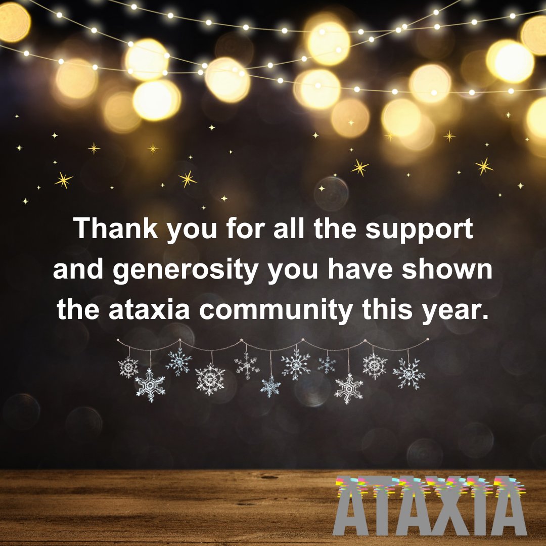 Your gifts are reinvested back into projects to help find a cure for the ataxias and to help support those affected by ataxia until a cure is found. You still have time to give one last gift this festive season. Donate here: ataxia.org.uk/donate-to-us/#… #AtaxiaUK