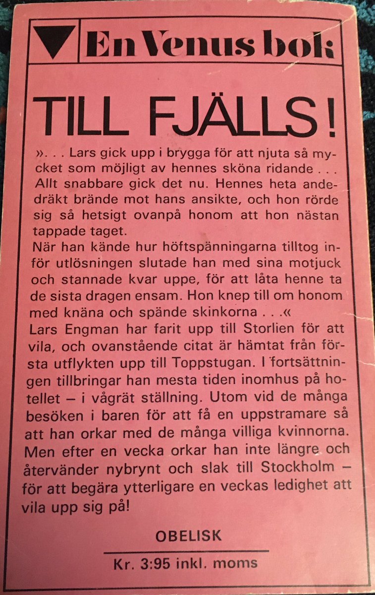 Lucka 24: 70-talsporrens svar på Markoolios Vi drar till fjällen. Till fjälls: Han återvände nybrynt från fjällen (1971) är en okomplicerad historia. Man åker till fjällen. Man har massa sex. Man åker hem och vilar upp sig. Och jag lärde mig ett nytt äckligt ord: nybrynt
God jul!