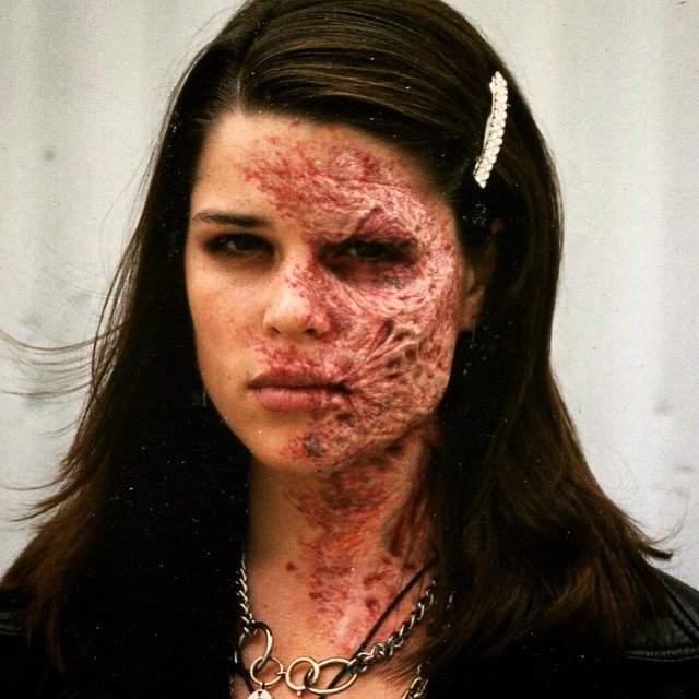 RetroReminiscer's tweet photo. Behind the scenes close up photos of the special effects makeup applied to Neve Campbell in THE CRAFT (1996). https://t.co/ld7IMnVhW9