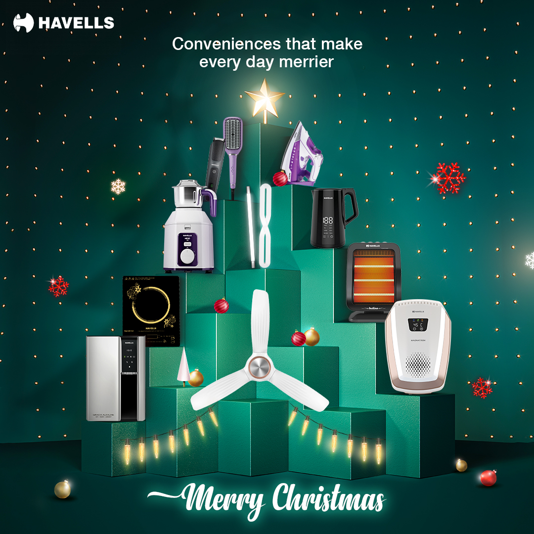 Every wonderful celebration starts at home and we are delighted to bring you the gift of comforts during this joyous season! Havells wishes everyone a very #MerryChristmas #Havells #Christmas #Christmas2023