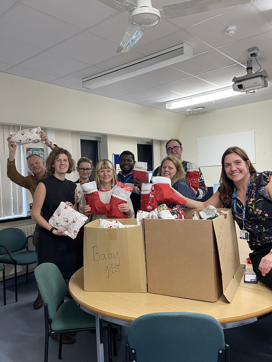 JarvillKaren's tweet photo. A fabulous finance team time out wrapping presents for the children in hospital over the Christmas period. #RCHT #teamtimeout #addingvalue https://t.co/TibJVld26J