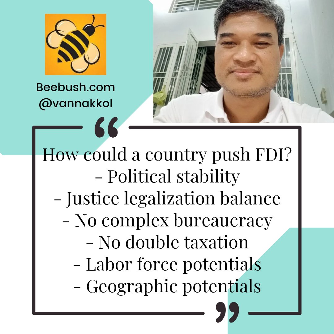 How could a country push FDI?
- Political stability
- Justice legalization balance
- No complex bureaucracy
- No double taxation
- Labor force potentials
- Geographic potentials
#selfconfidence 
#selfdiscipline 
#selfdevelopment 
#selfawareness 
#positivemindset 
#selfmotivation