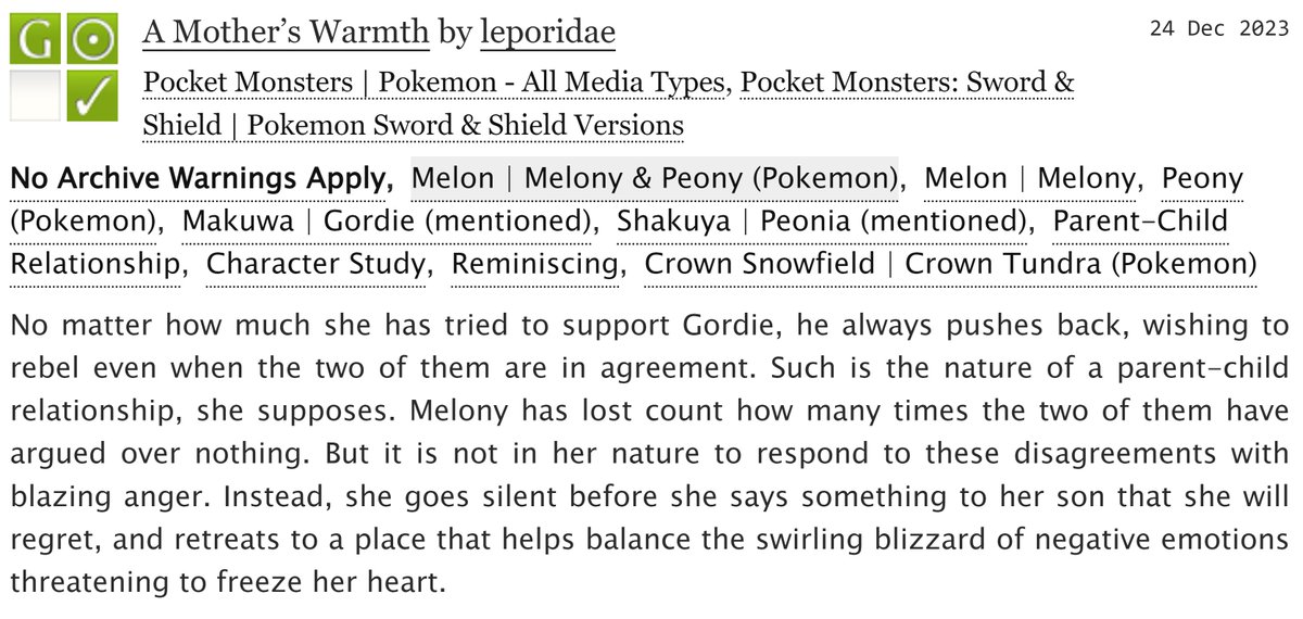 In honor of winter and the holiday season, here's my full piece for the <a href="/sheercoldzine/">Sheer Cold - Ice Zine - FINAL DONATION / COMPLETE!</a>! It features Melony and Peony in the Crown Tundra, bonding over their lovely kids.

Thank you again for having me✨

❄️archiveofourown.org/works/52486384❄️