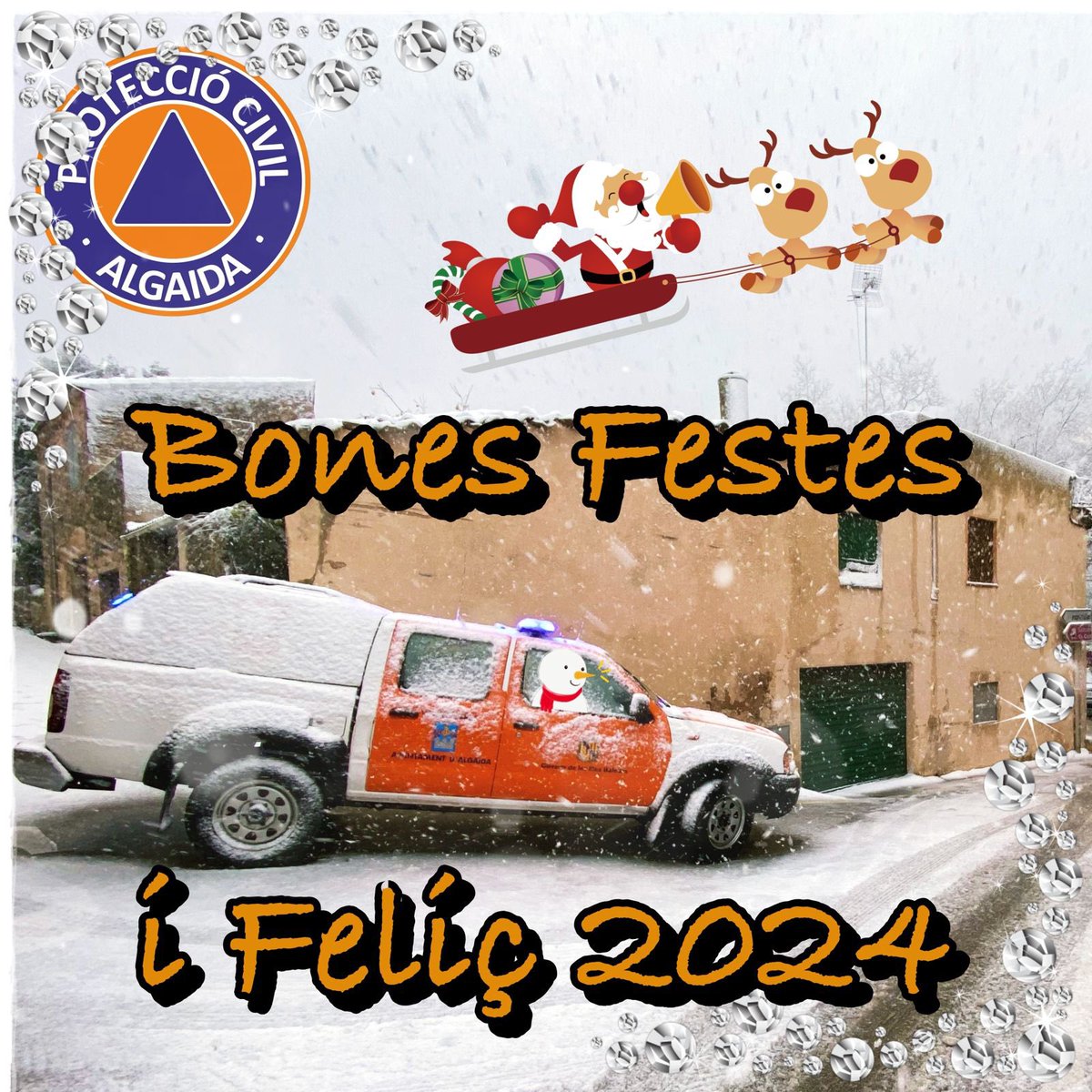 PcAlgaida's tweet photo. Bones Festes de part de tots els integrants de Protecció Civil d’Algaida! https://t.co/QeUD8GBF7c