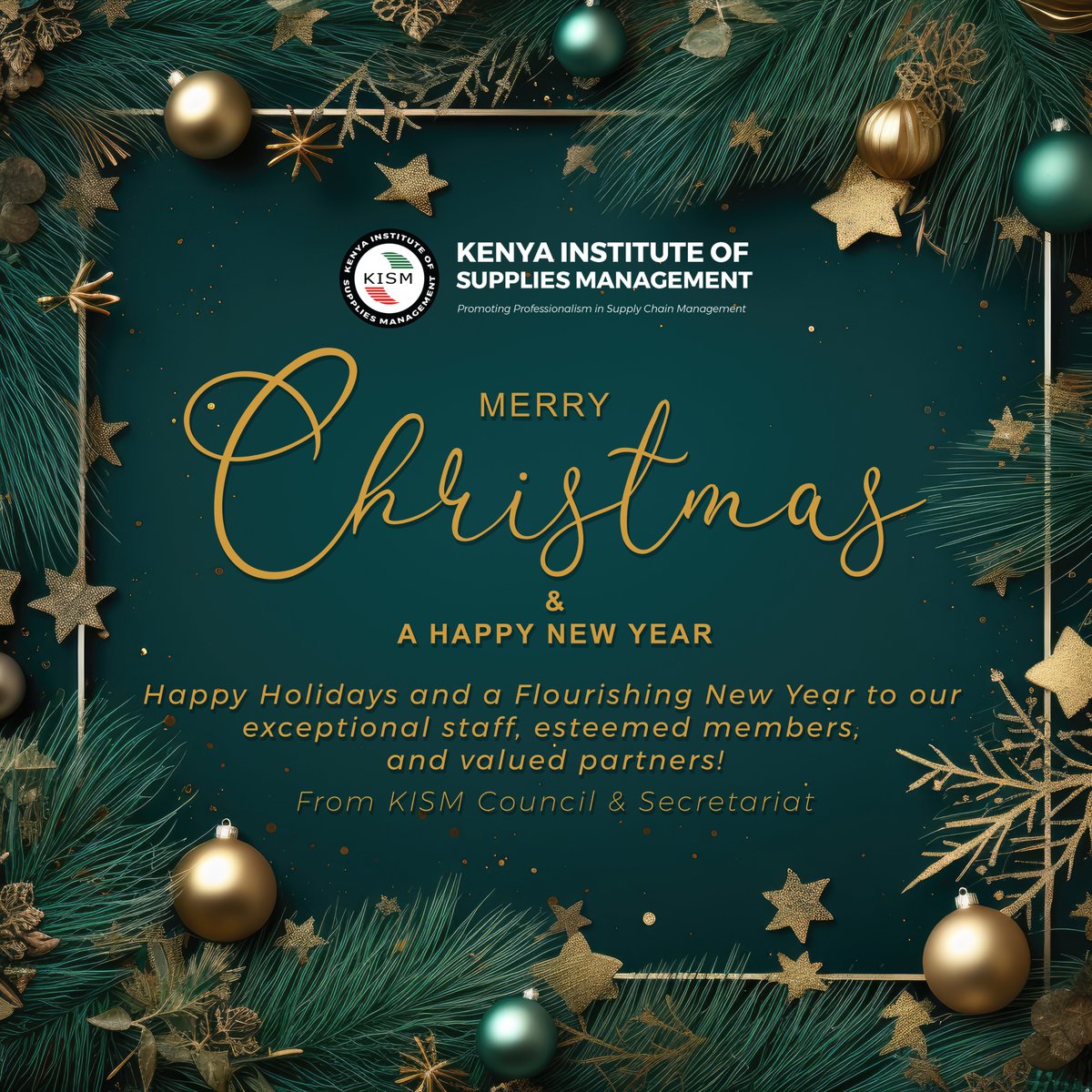 As the year gracefully wraps up, the KISM Council and Secretariat extend warm wishes for a joyous Christmas and a prosperous New Year! 🌟🎁 May this festive season bring you moments of laughter, love, and reflection. Happy Holidays. #MerryChristmas2023