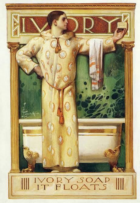 He was queening OUT in every one of his illustrations! Even in ads for SOAP!! 

I know that 1st one looks normal but some speculate that's a subtle dick bulge in the guise of a normal fabric fold!! 