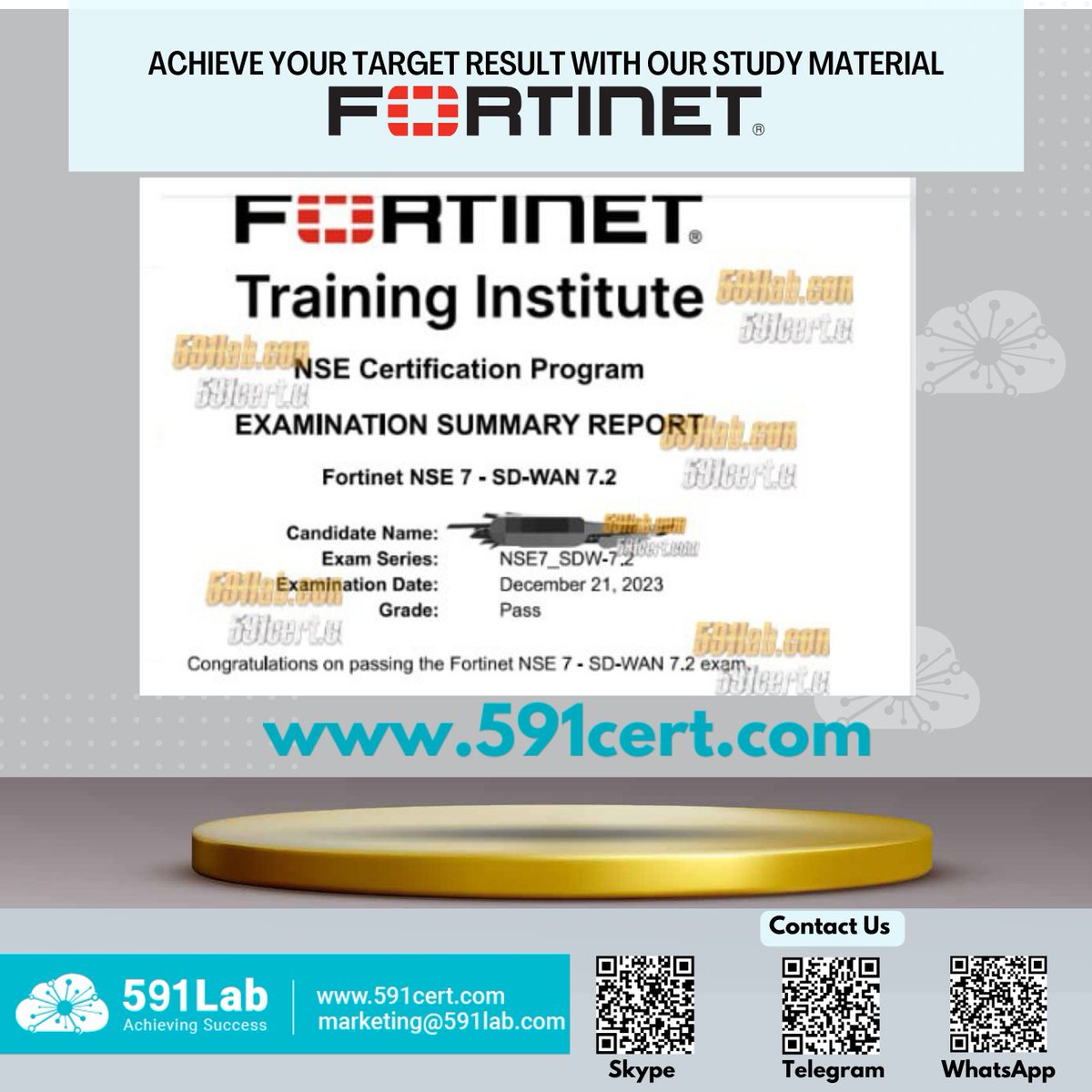 591Lab's tweet photo. Check Our NSE7 SD-WAN 7.2, Pass on 21st December from 591LAB.
 
Visit https://t.co/ic8sDkGrlc for more details.

#certcollection #certcommunity #591lab #591cert #fortinetcertification #proxy #informationtechnology #jobopportunities2024 https://t.co/rN1WoRR6vv