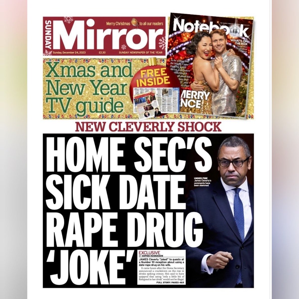 NEWS ⁦@DailyMirror⁩ James Cleverly - No 10 party 'joke': “A little bit of ROHYPNOL in my wife's drink every night...is not really illegal if it’s only a little bit”. The same day he announced a new policy on spiking drinks. What is it with these Tories? 🤷🏼‍♀️