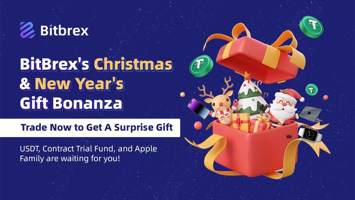 "🎁✨ Bitbrex Christmas &amp; New Year Gift Bonanza! 🚀 Trade now for a chance to unwrap surprise gifts, featuring USDT, Contract Trial Fund, and Apple Family goodies!

 Stay tuned for the event launch and click the link for more details.  bitbrex.com/en_US/Turntable
Happy holidays and