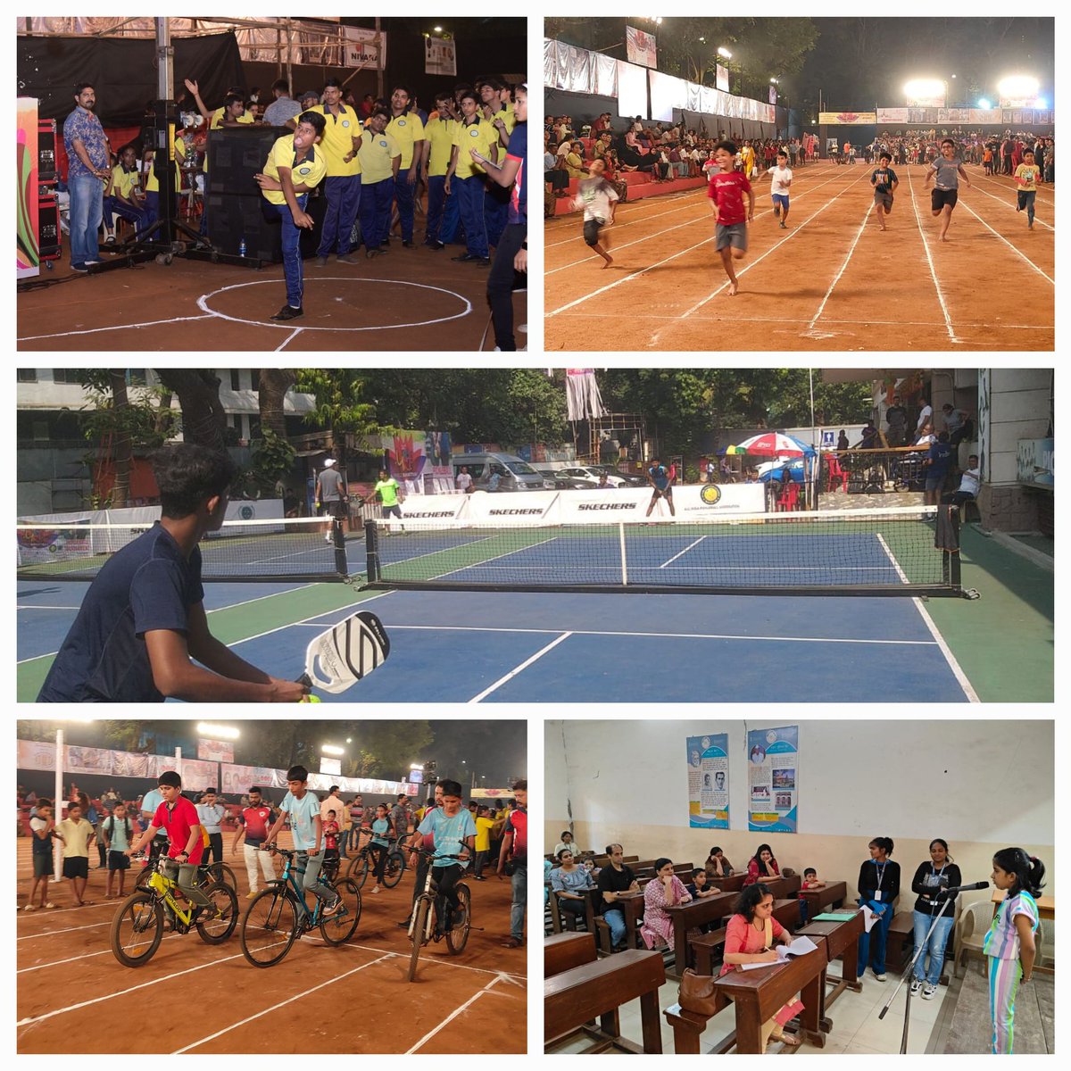 Glimpses of competetions on 1 st day at 23rd <a href="/parlemahotsav/">Parle Mahotsav</a> ...
Around 2500 participants at 3 venues in Shot Put, Running,cycling, Pickle ball and Singing.
