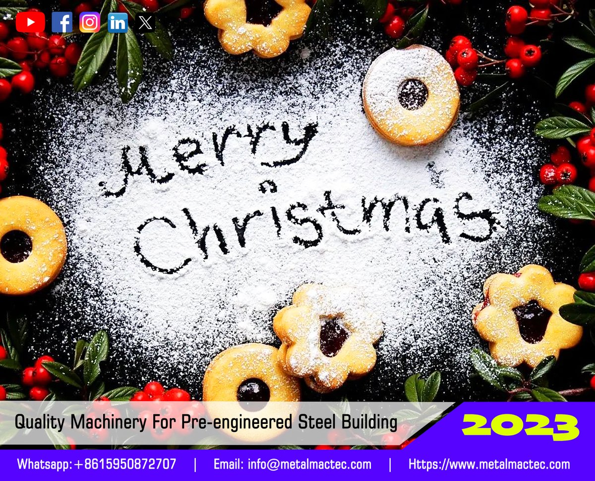 CZPurlinMachine's tweet image. To all of our esteemed and loyal customers, agents and machine final users, we thank you for a memorable year ! We wish you, your family and company staffs a magical Christmas.
#rollformingmachine, #czpurlinmachine, #merrychristmas, #xmas, #christmas2023