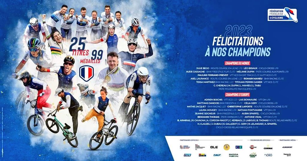 Avant de célébrer Noël, un petit retour sur une année très riche en performances <a href="/FFCyclisme/">FFC</a>
Avec l'ensemble de nos collaborateurs, nous pouvons être fiers de travailler avec tous ces champions et d'apporter notre petite contribution pour hausser leur niveau de jeu