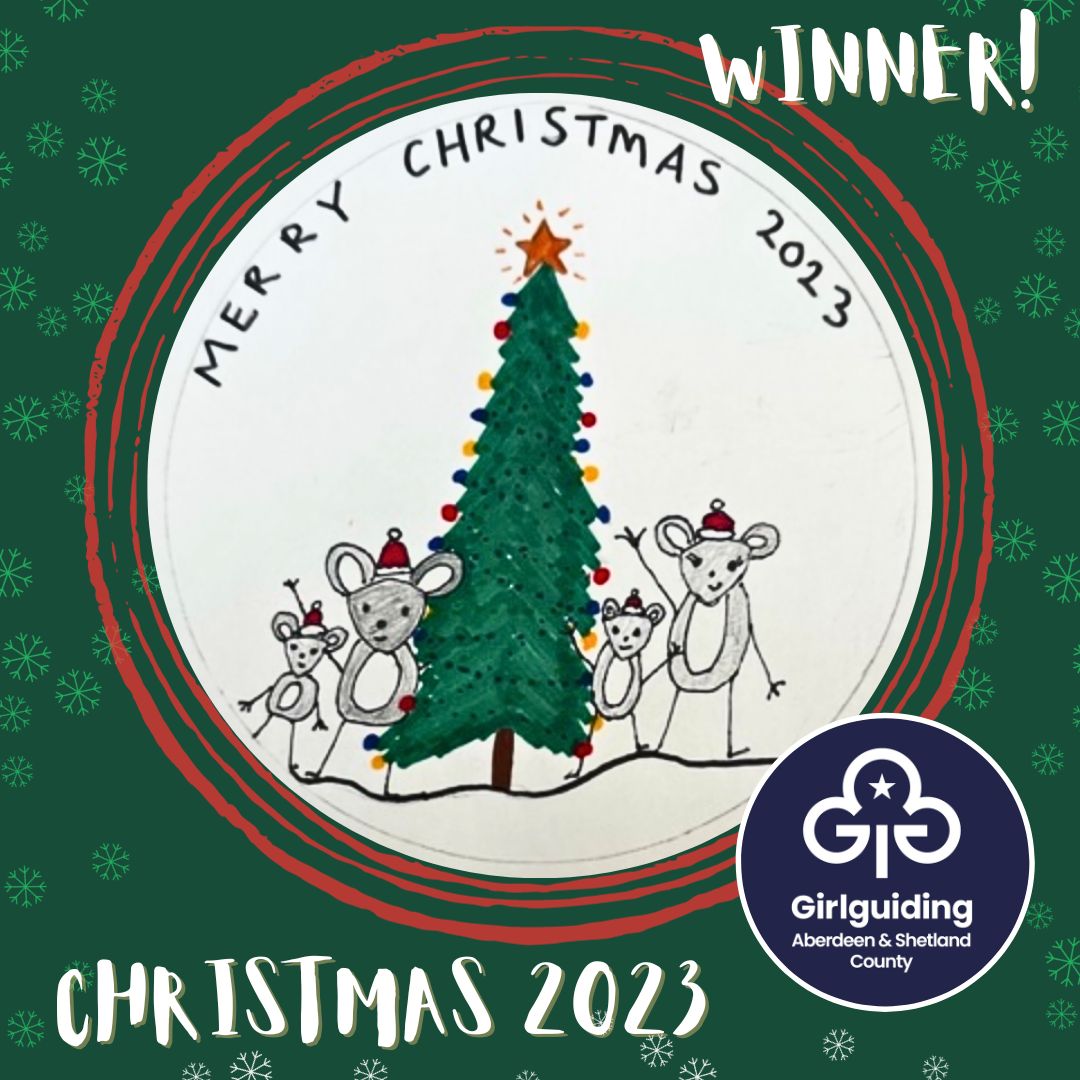 On day 24 of Advent, we share our winning design with you, created by Alexa, Dyce Brownies.

Well done Alexa 🥳

#Advent #GirlguidingScotland #Rainbows #Brownies #Guides #Rangers