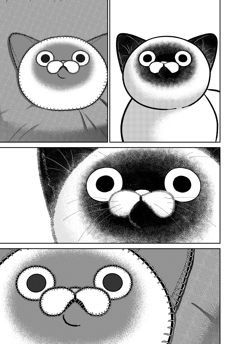 お気に入りの座布団を自分ソックリにされたノラ猫の話。  #漫画が読めるハッシュタグ