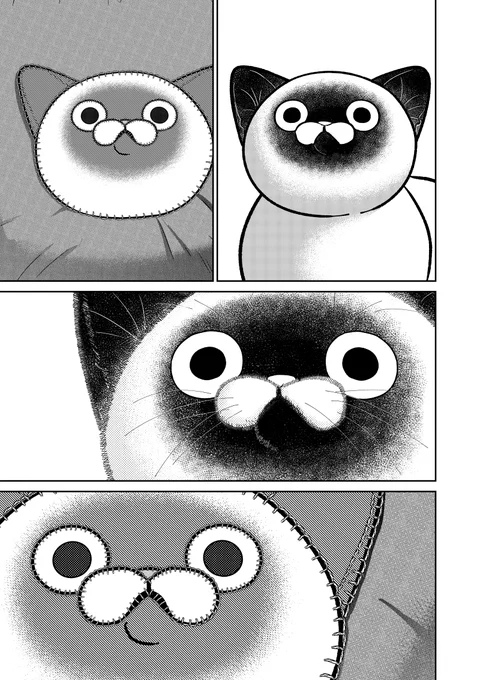 お気に入りの座布団を自分ソックリにされたノラ猫の話。  #漫画が読めるハッシュタグ