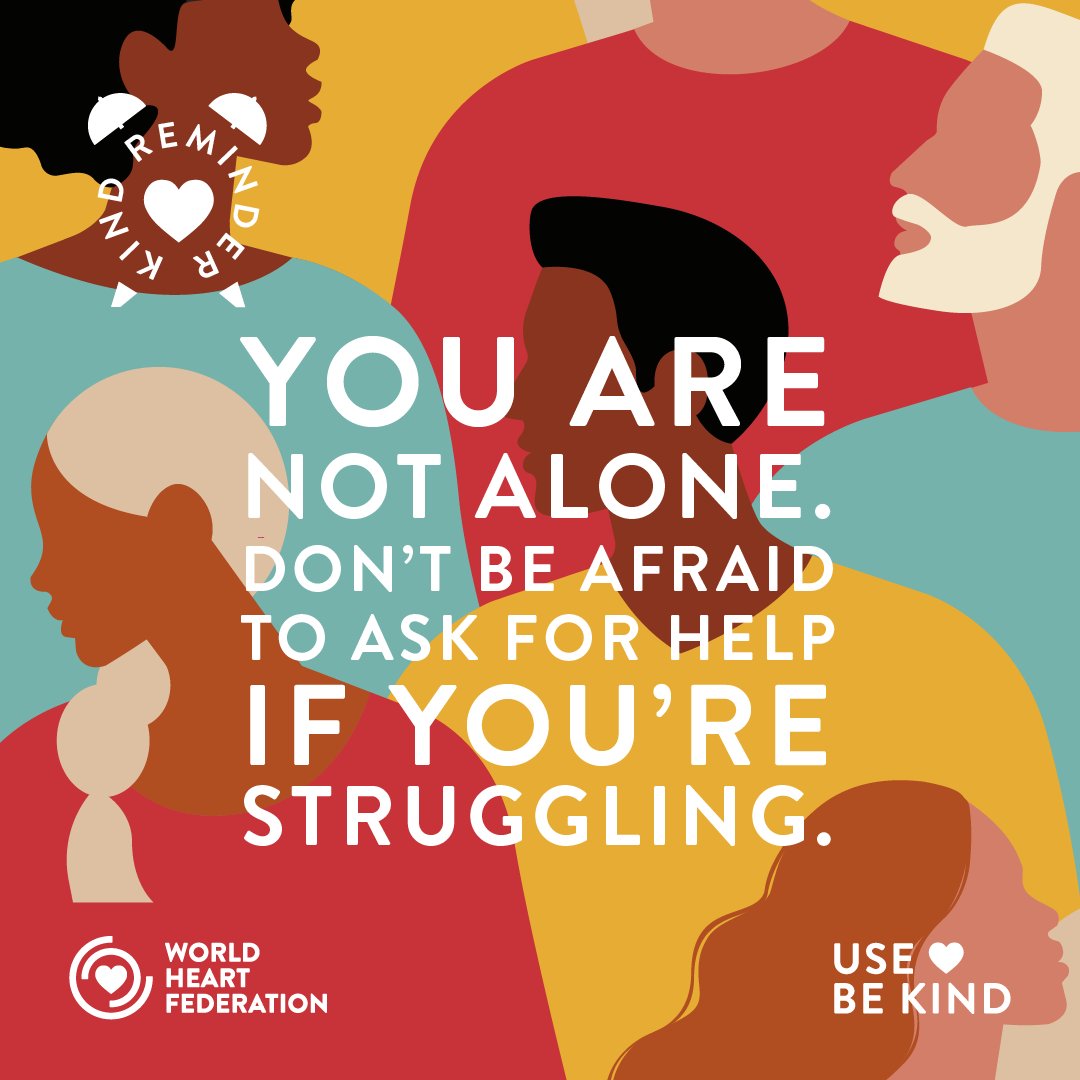 worldheartfed's tweet photo. If you find this time of year difficult, you are not alone. Don’t be afraid to share your feelings and seek support.
It's time to prioritise your mental health ❤️ #UseHeartBeKind #UseHeart https://t.co/gXjvvCOasX