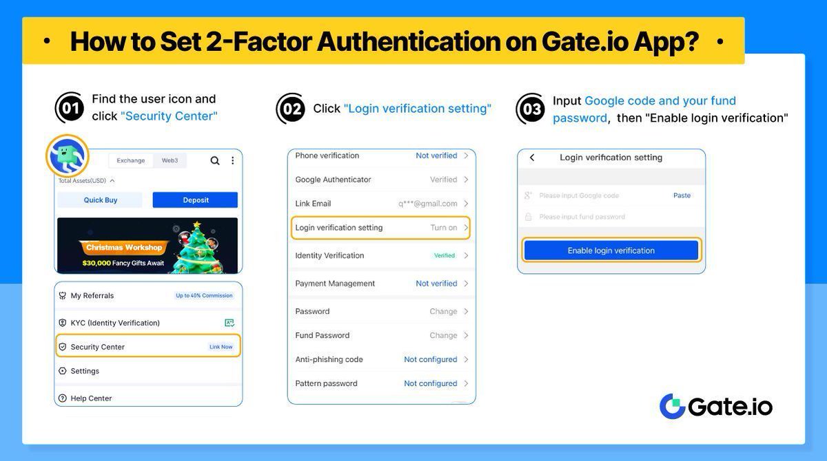 📖 #NewUserGuide - How to Set 2-Factor Authentication on  https://t.co/8kWqgEeplL App? 👇 Follow the instructions in the image below  to enable double authentication and safeguard your trading journey! 🛡️